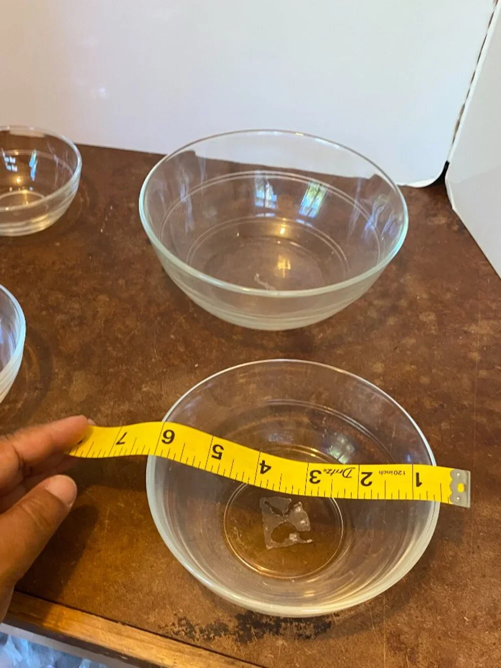 (5) Vintage Duralex France Clear Glass Nesting Bowls Le Gigogne French Cookware